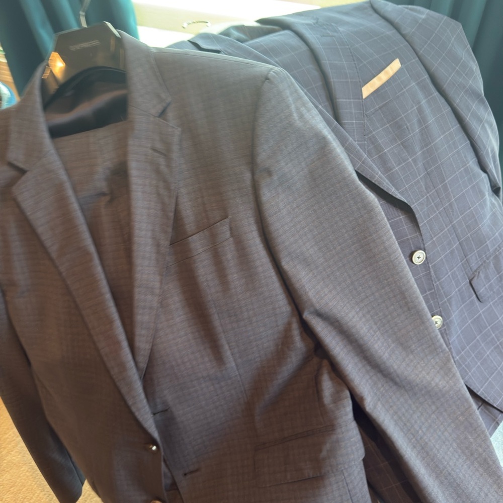 Boss Charcoal Checkered Suit